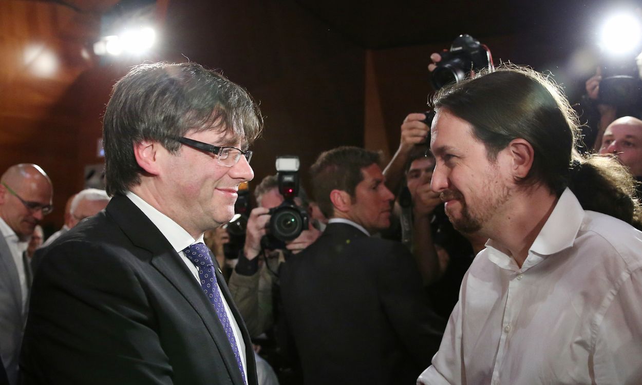 Pablo Iglesias y Carles Puigdemotn en una imagen de 2017