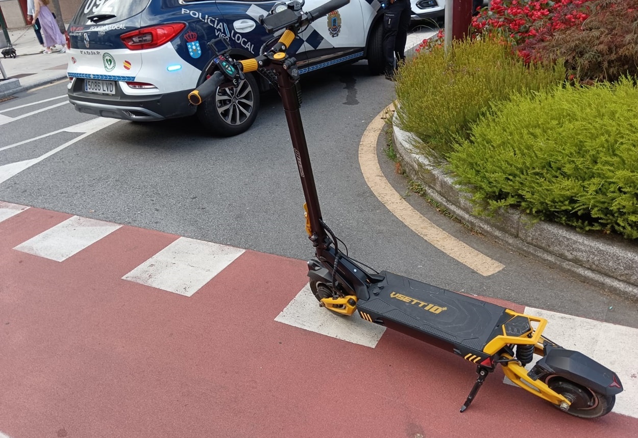 Imagen de un patinete interceptado en Vigo por la Policía Local (Foto: Policía Local Vigo/Archivo Europa Press).