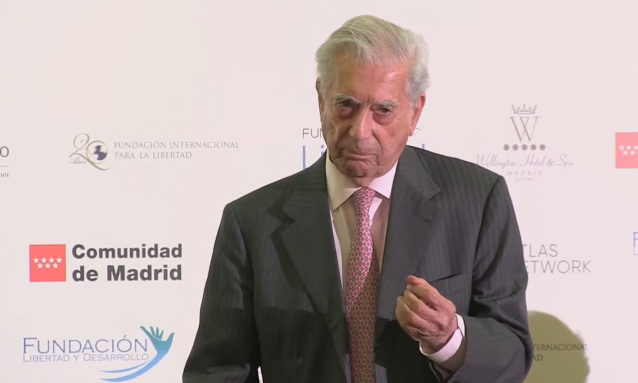 Mario Vargas Llosa en el foto debate de la Fundación Internacional de la Libertad en Madrid.