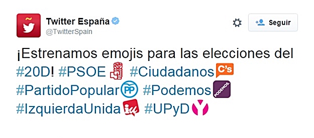 Los emojis de Twitter para el #20D provocan quejas (VOX o independentistas) y mucha ironía