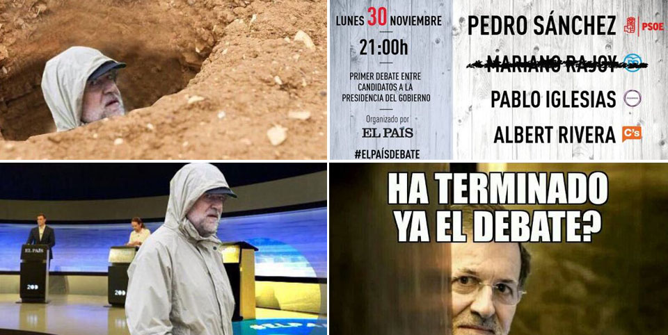 Los mejores memes de la ausencia de Mariano Rajoy del debate