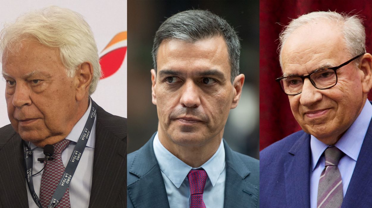 Felipe González, Pedro Sánchez y Alfonso Guerra. EP