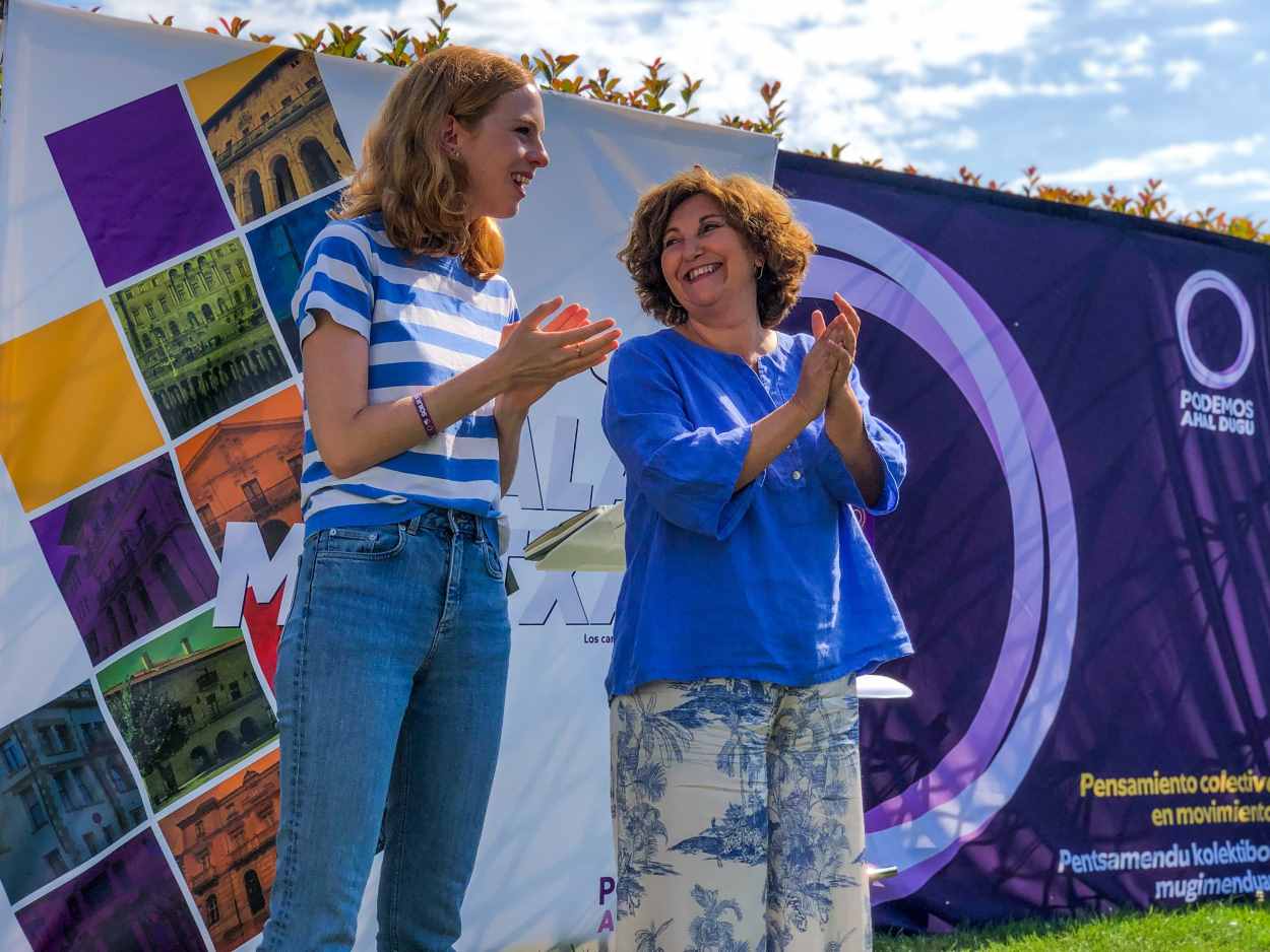 La secretaria de Organización de Podemos, Lilith Vestrynge, en una imagen de archivo en un acto en Arcos de Quejana (Álava)