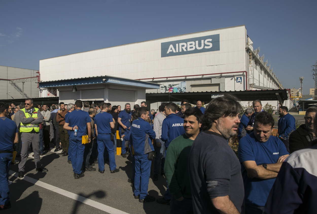 Trabajadores de Airbus en una concentración anterior. EP