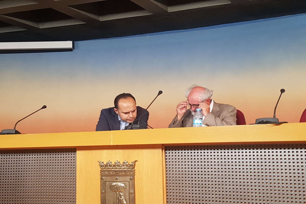 Los concejales de Recupera Madrid José Manuel Calvo y Luis Cueto. EP.