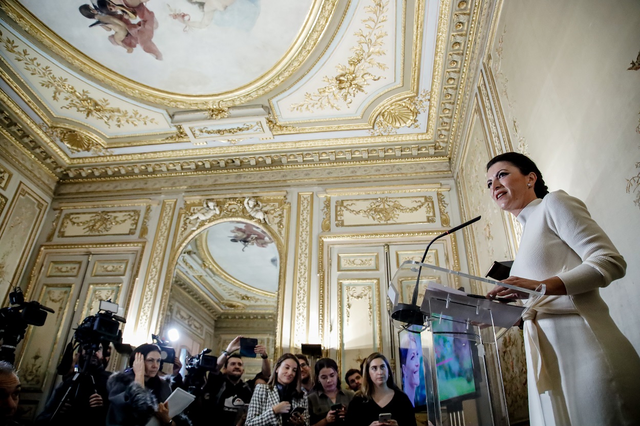 Olona, durante la presentación de su proyecto personal. EP