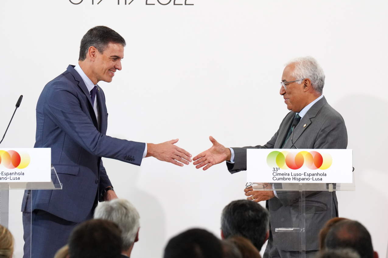 El primer ministro de Portugal, Antonio Costa y el presidente del Gobierno, Pedro Sánchez, se reúnen en la XXXIII Cumbre Hispano Portuguesa. Europa Press