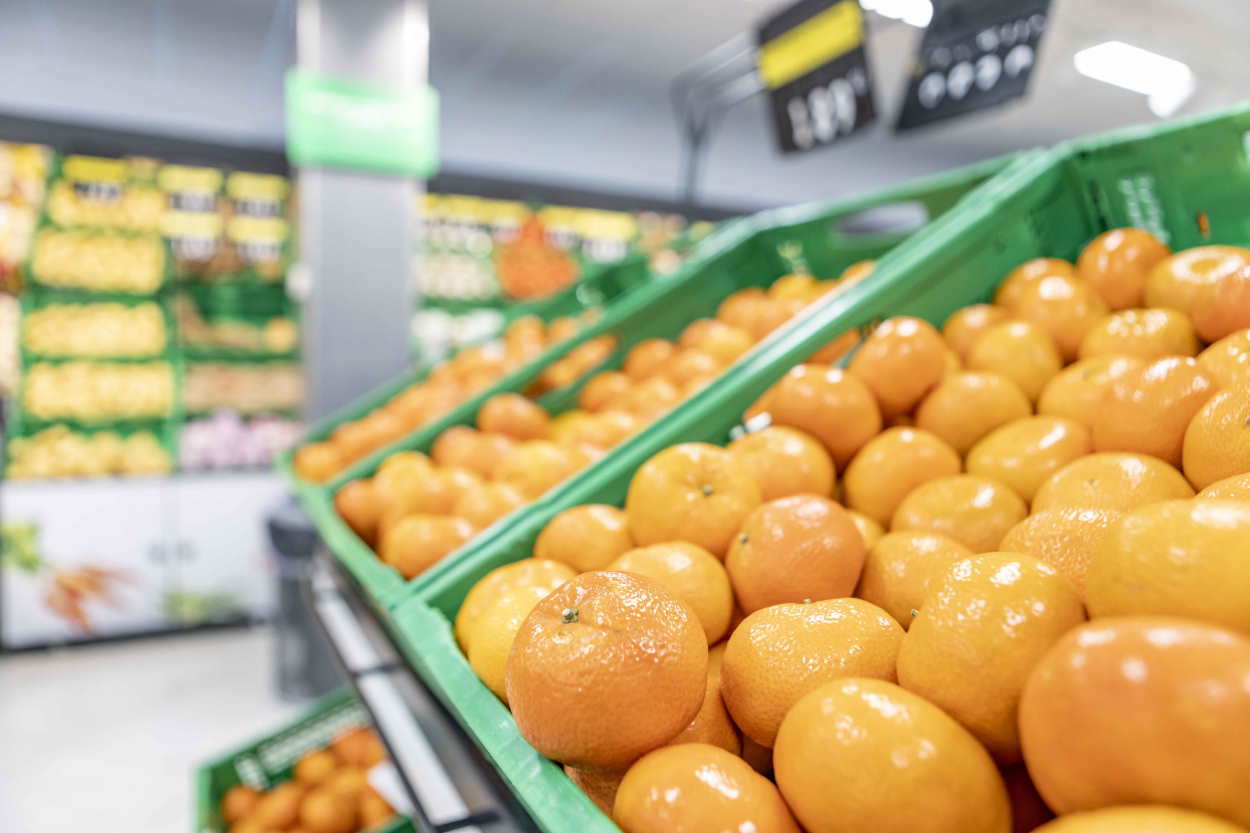 Naranjas en un supermercado Mercadona