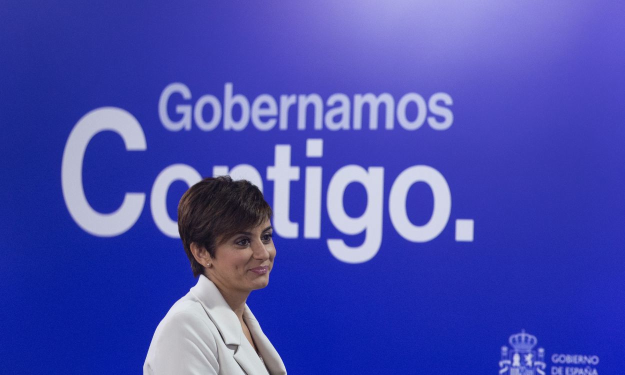 La ministra portavoz, Isabel Rodríguez, en la rueda de prensa posterior al Consejo de Ministros en Moncloa. EP.