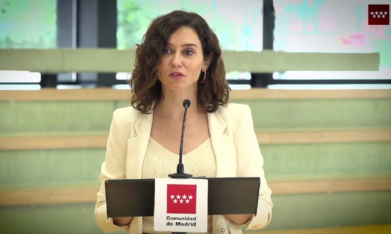 Isabel Díaz Ayuso, presidenta de la Comunidad de Madrid, en un acto en Guadarrama. CAM