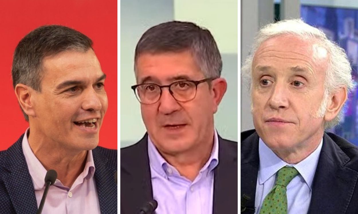 Pedro Sánchez, Patxi López y Eduardo Inda