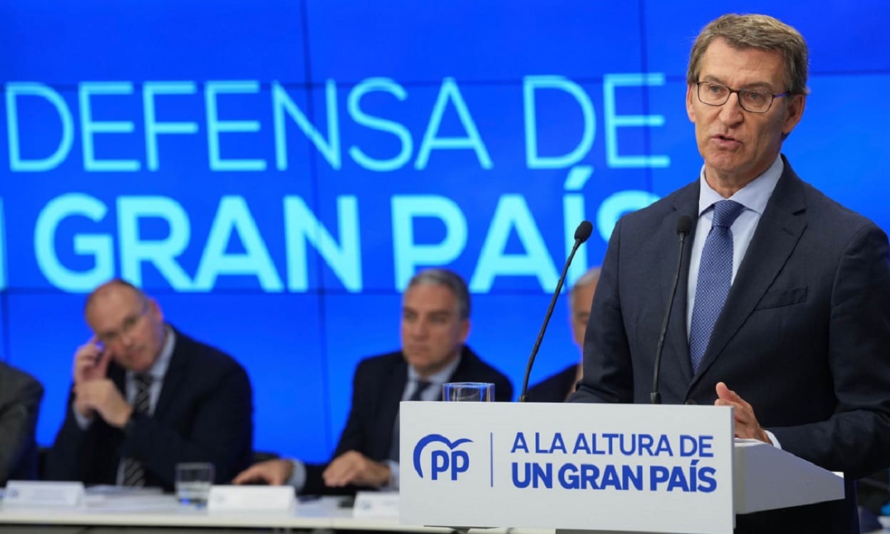 Alberto Núñez Feijóo, presidente del PP, en el Comité Ejecutivo. David Mudarra