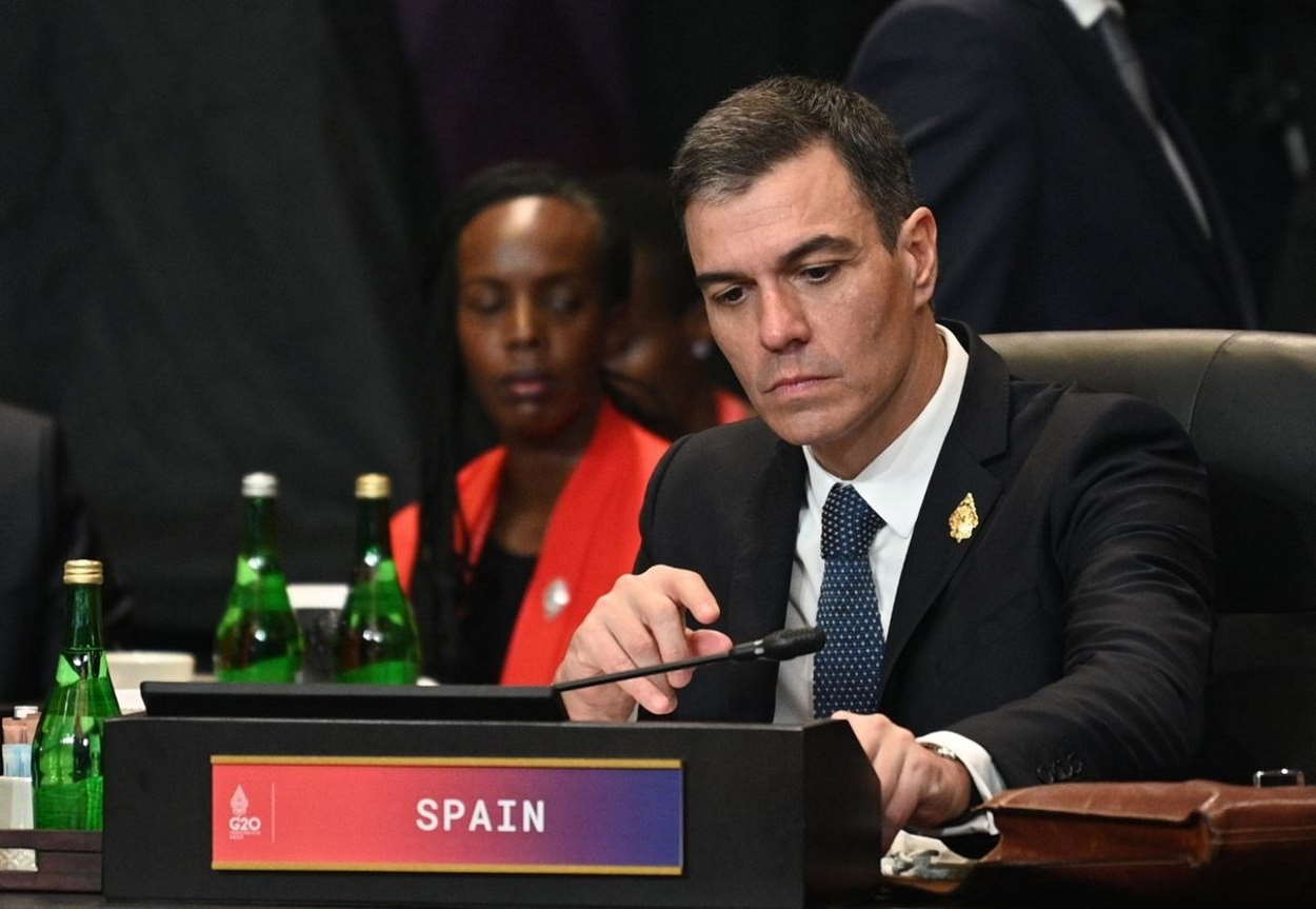 El presidente del Gobierno, Pedro Sánchez, durante la cumbre del G20 en Bali. Europa Press