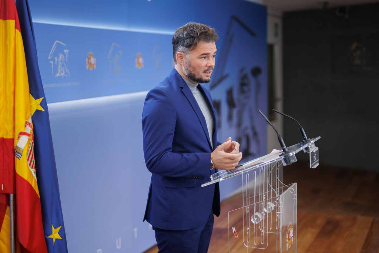 El portavoz de ERC, Gabriel Rufián, en el Congreso de los Diputados. EP