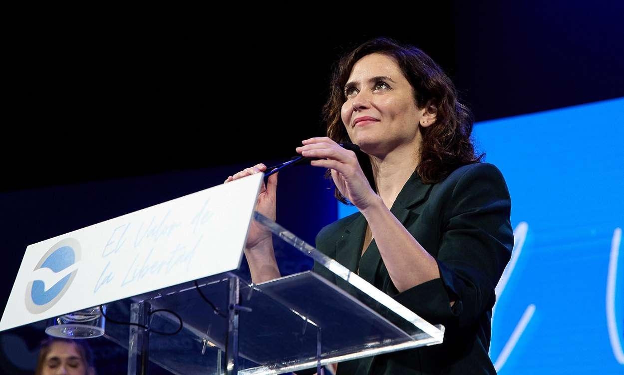 Isabel Díaz Ayuso, presidenta de la Comunidad de Madrid, en un acto de NNGG del PP. EP