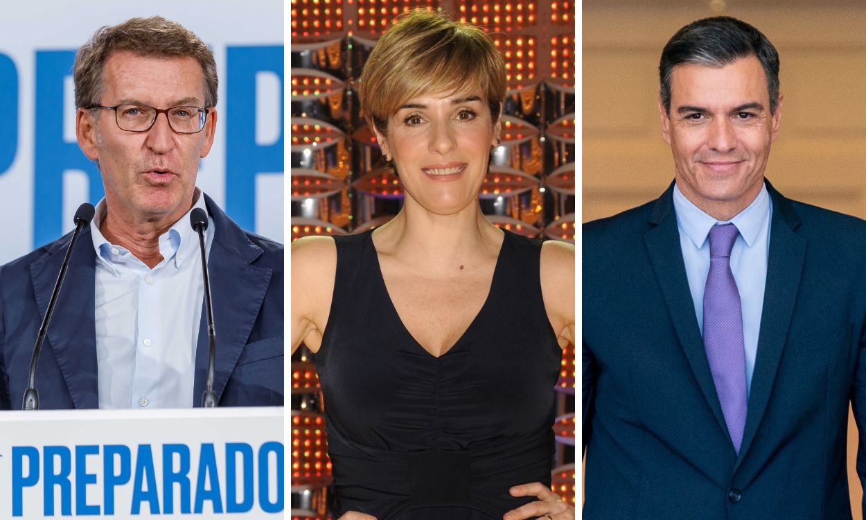 Alberto Núñez Feijóo, Anabel Alonso y Pedro Sánchez