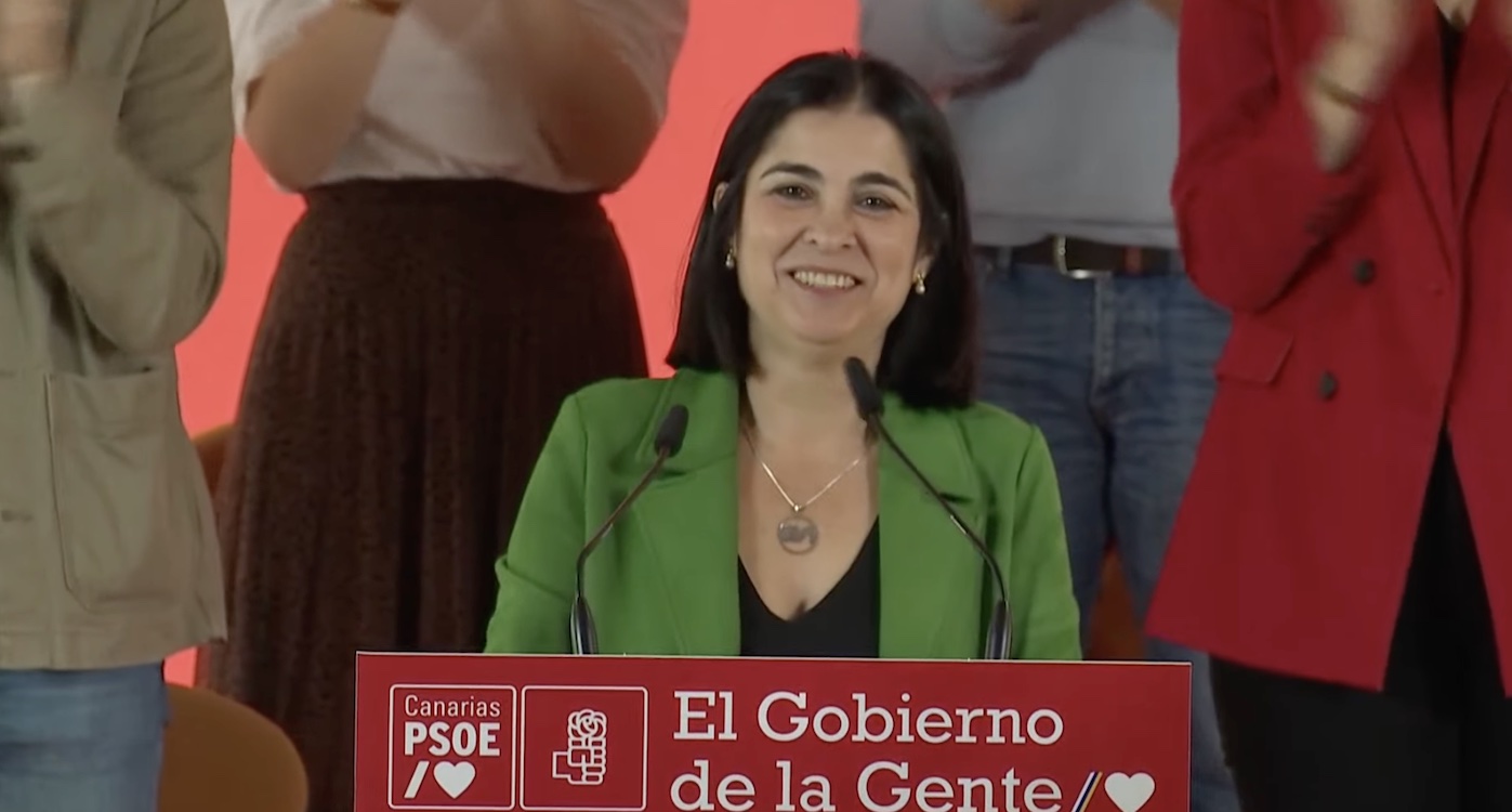 Darias en un acto del PSOE en Las Palmas. PSOE via YouTube.