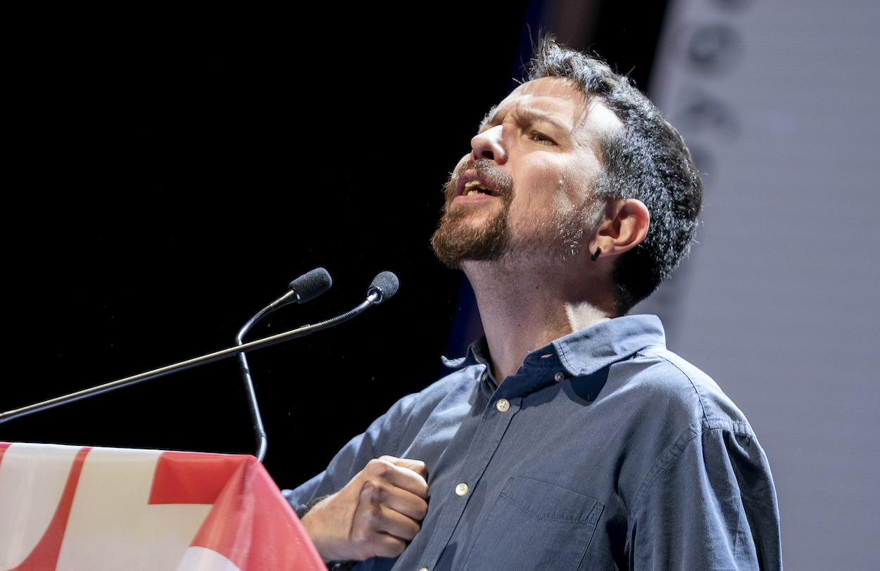El exlíder de Podemos, Pablo Iglesias, en un acto de la 'Uni de otoño' en el Teatro Coliseum, en Madrid. A. PÉREZ MECA/EP