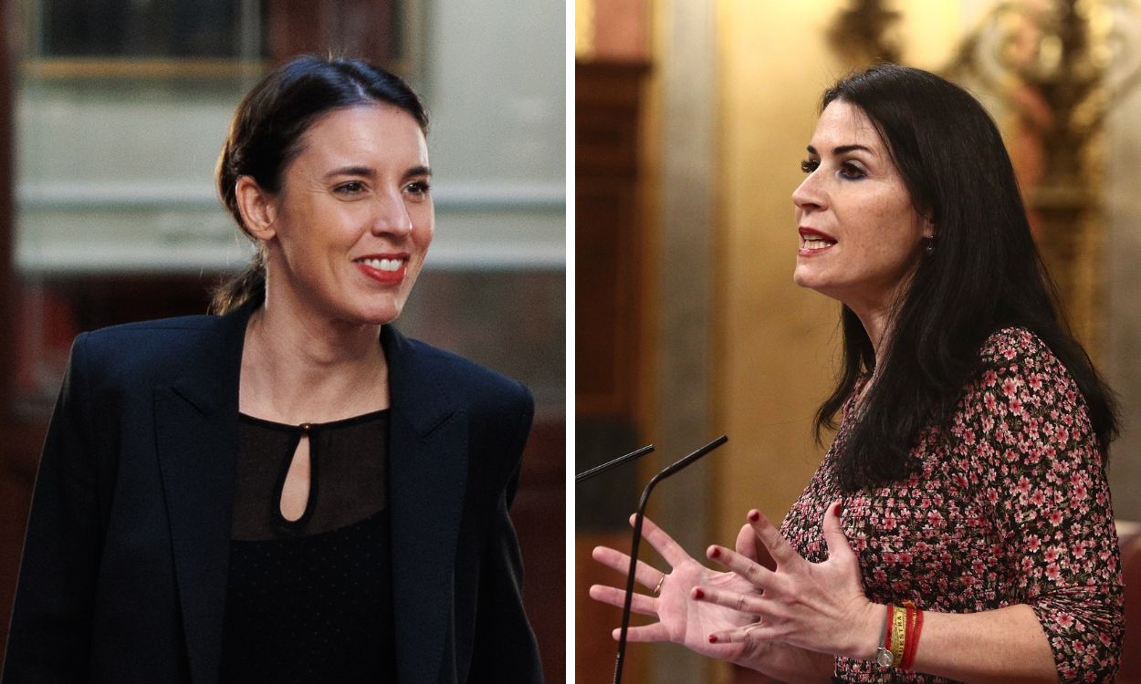 Irene Montero, ministra de Igualdad, y Carla Toscano, diputada del partido de extrema derecha Vox