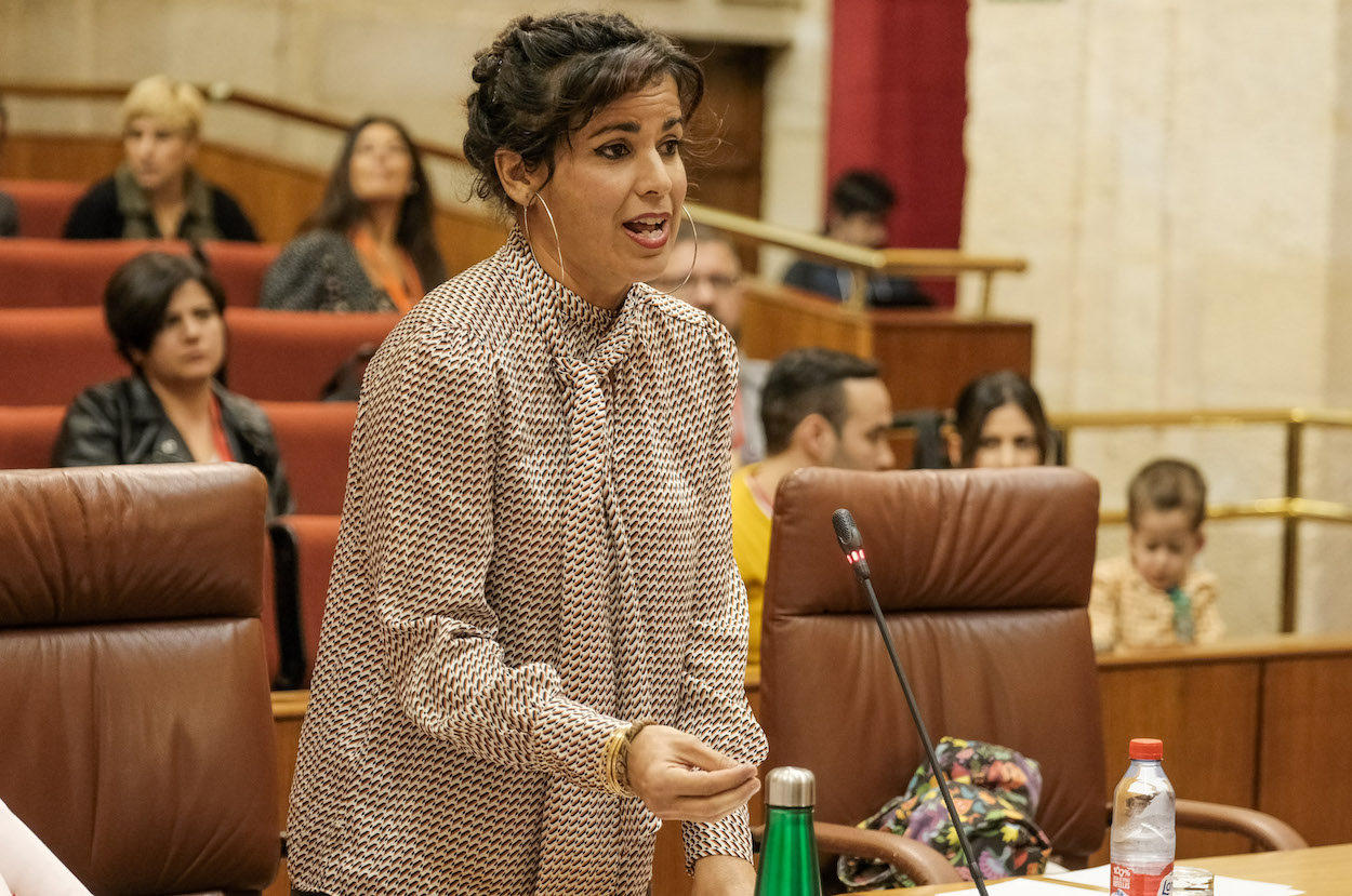 Teresa Rodríguez Rubio, portavoz del G.P. Mixto Adelante Andalucía, ayer en el Parlamento.