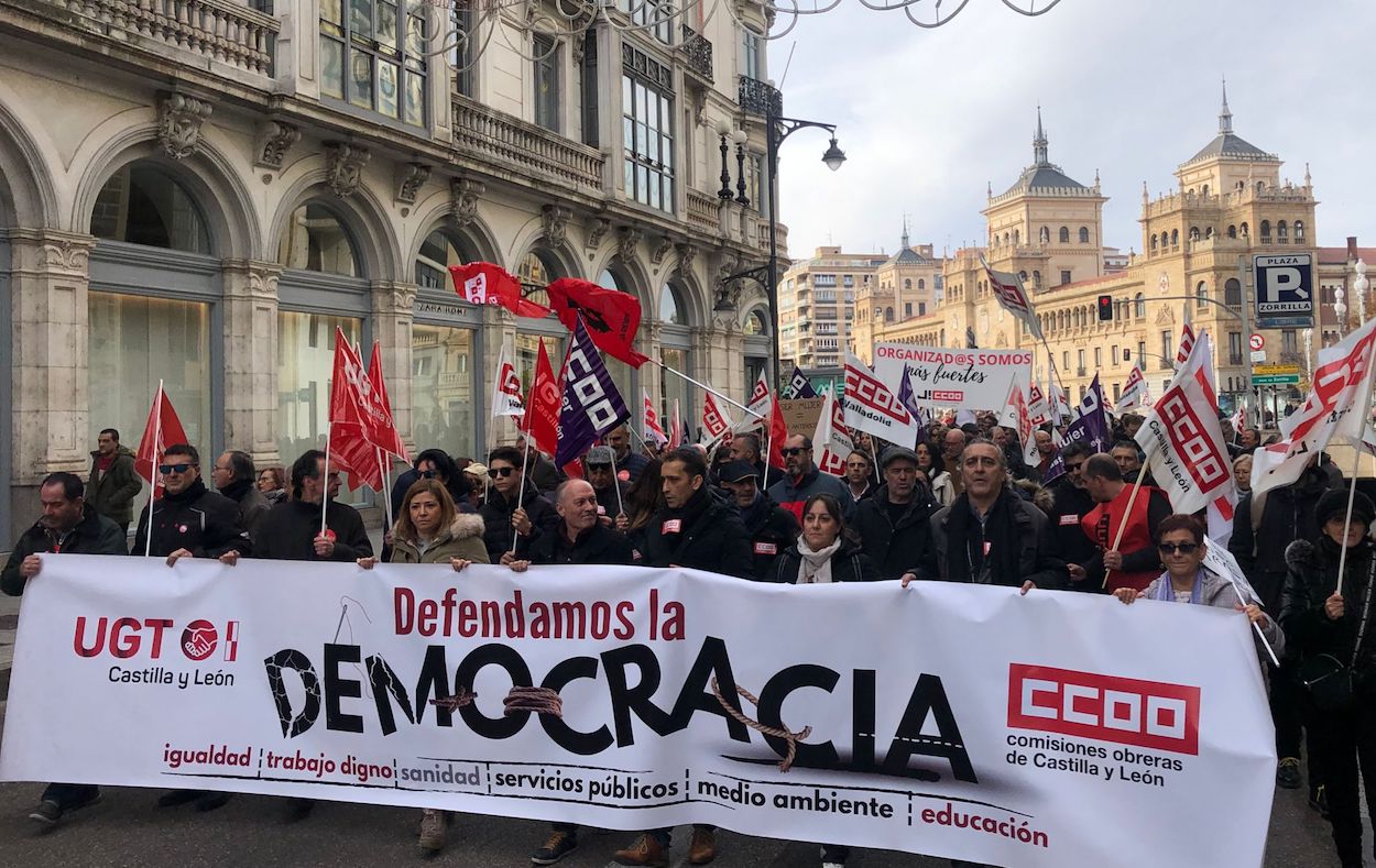 Manifestación contra las políticas de la Junta de Castilla y León