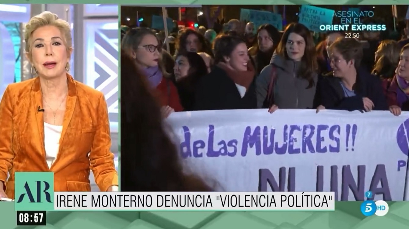 Ana Rosa Quintana durante el programa de este lunes. Mediaset.