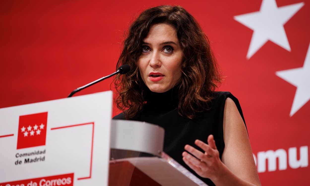 Isabel Díaz Ayuso, presidenta de la Comunidad de Madrid, tras la reunión del Consejo de Gobierno. EP