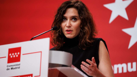 Isabel Díaz Ayuso, presidenta de la Comunidad de Madrid, tras la reunión del Consejo de Gobierno. EP