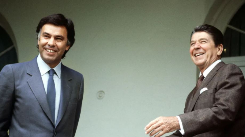 Felipe González con Ronald Reagan