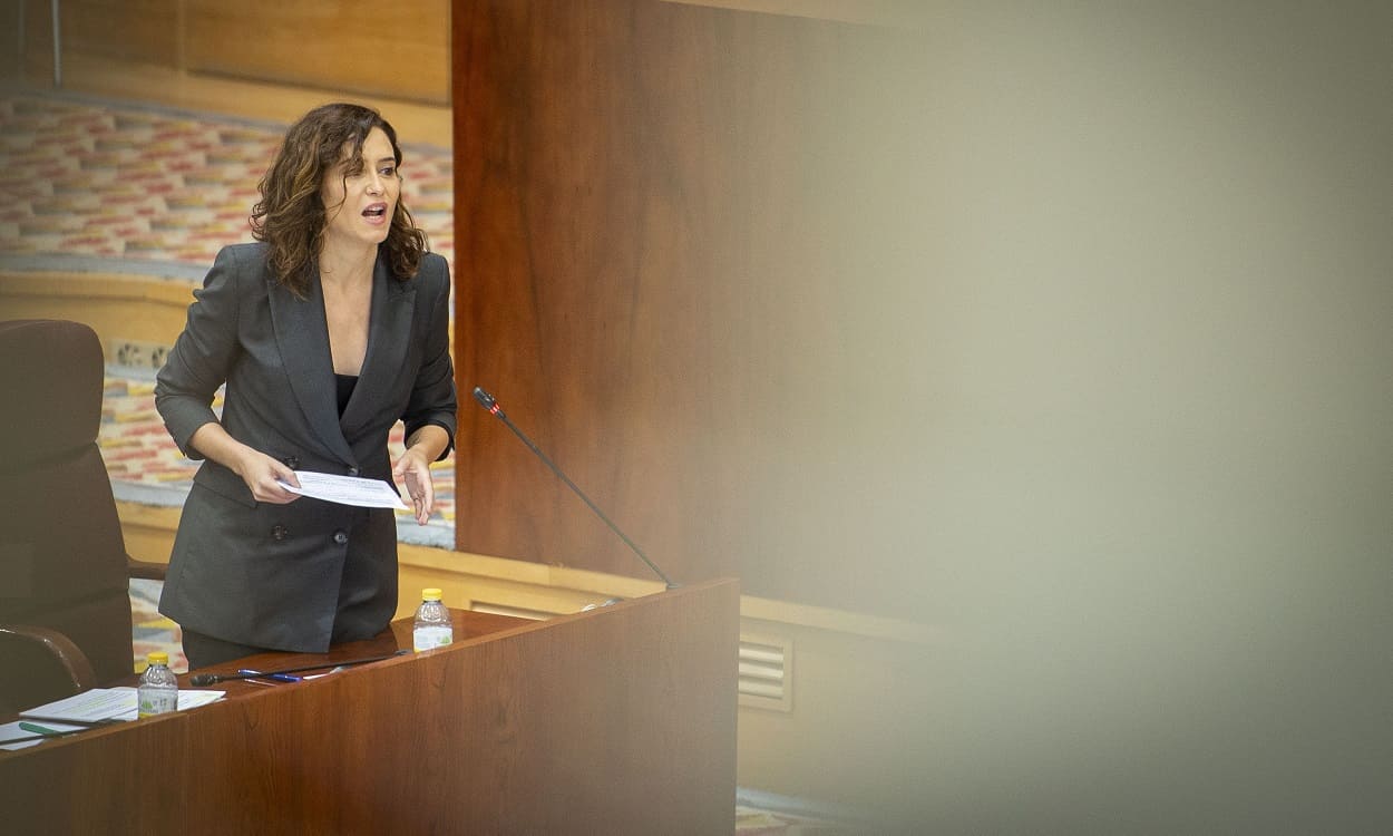 Isabel Díaz Ayuso, presidenta de la Comunidad de Madrid, en la Asamblea. EP