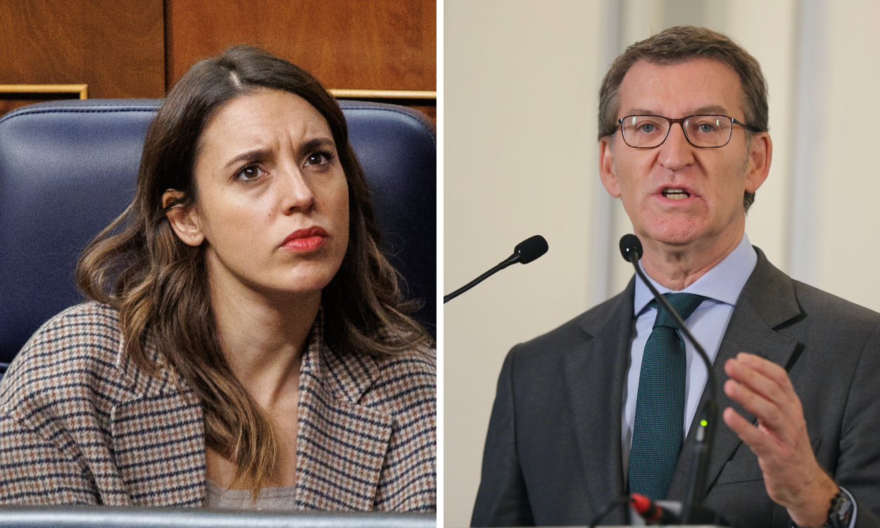 Fotomontaje con imágenes de Irene Montero y Alberto Núñez Feijóo