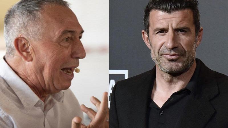 El diputado valenciano Joan Baldoví y el exfutbolista Luis Figo. Montaje propio