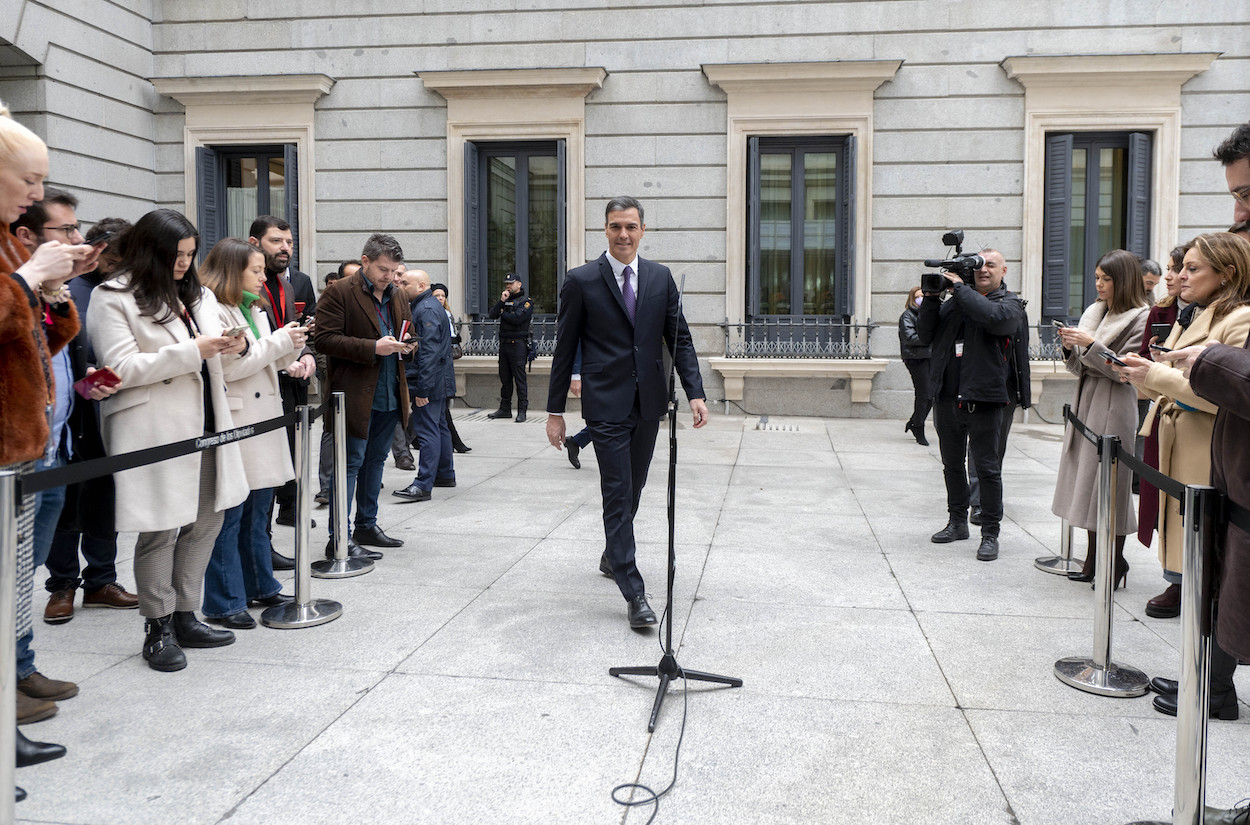 Sánchez en el acto por la Constitución en el Congreso de los Diputados. EP