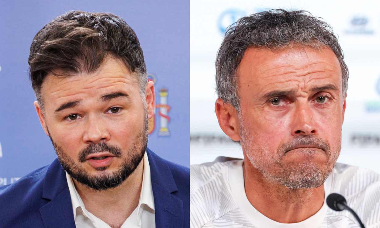 Gabriel Rufián y Luis Enrique. Elaboración propia