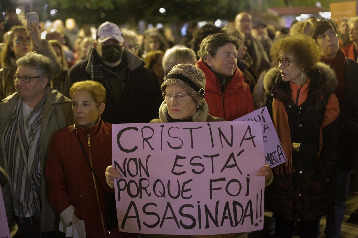 Imagen de la concentración celebrada el pasado día 1 en repulsa por el asesinato de Cristina Cabo en Lugo (Foto: Europa Press).
