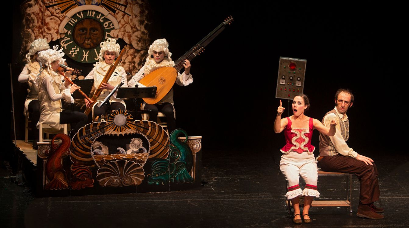 El espectáculo Barrocomatik, una obra de teatro sin palabras que mezcla clown, teatro gestual, marionetas y poesía visual con música barroca en directo