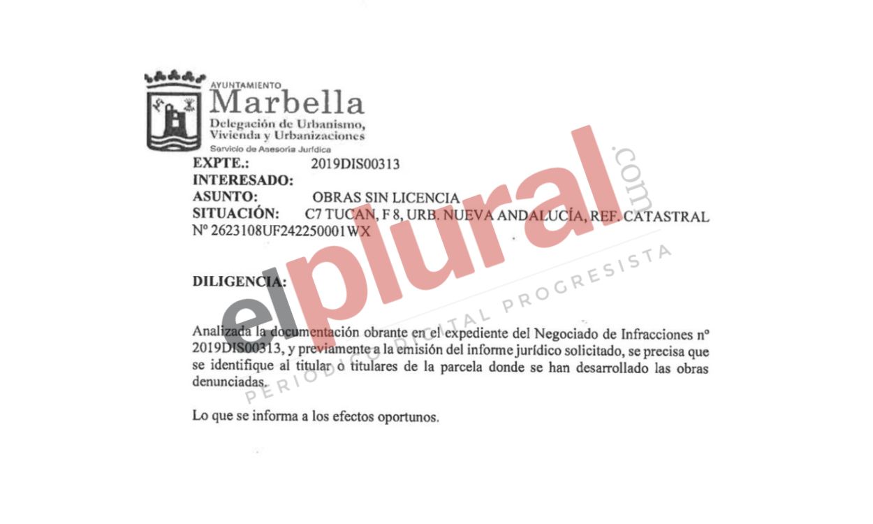 Diligencia por las obras ilegales de la alcaldesa de Marbella. ElPlural.com.