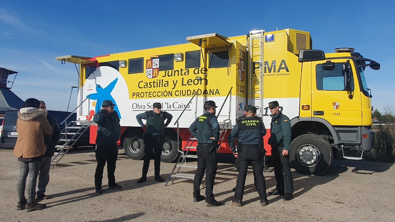 El operativo de búsqueda en el aeródromo de Matilla. Subdelegación del Gobierno en Valladolid