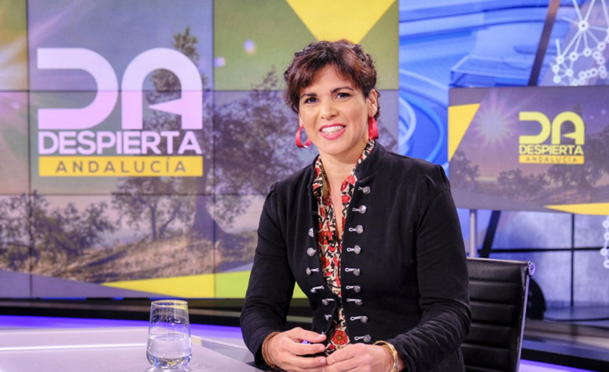 Teresa Rodíguez, en una entrevista de hoy en Canal Sur. CANAL SUR