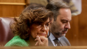 La exvicepresidenta del Gobierno, Carmen Calvo, en el Congreso de los Diputados. EP.