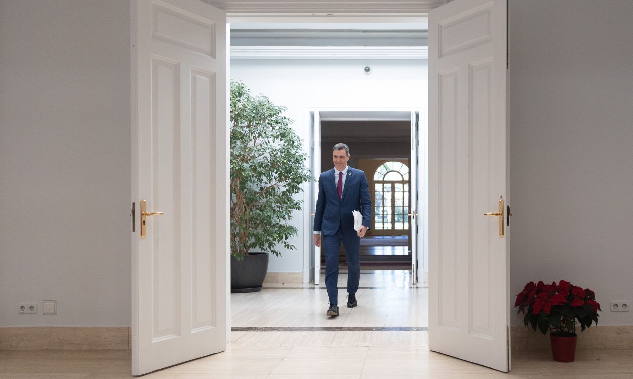 El presidente del Gobierno en el Palacio de La Moncloa. EP.