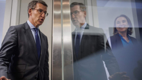 Alberto Núñez Feijóo y Cuca Gamarra, presidente y portavoz del PP. EP