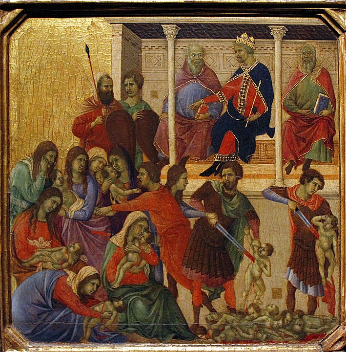 Masacre de los inocentes (Duccio), en el Museo dell'Opera del Duomo (Siena). Wikipedia.