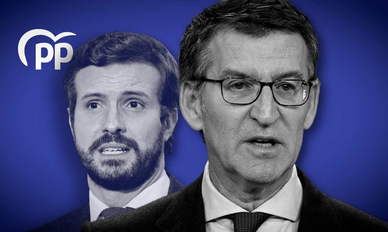 Pablo Casado y Alberto Núñez Feijóo, líder del PP. Elaboración propia.