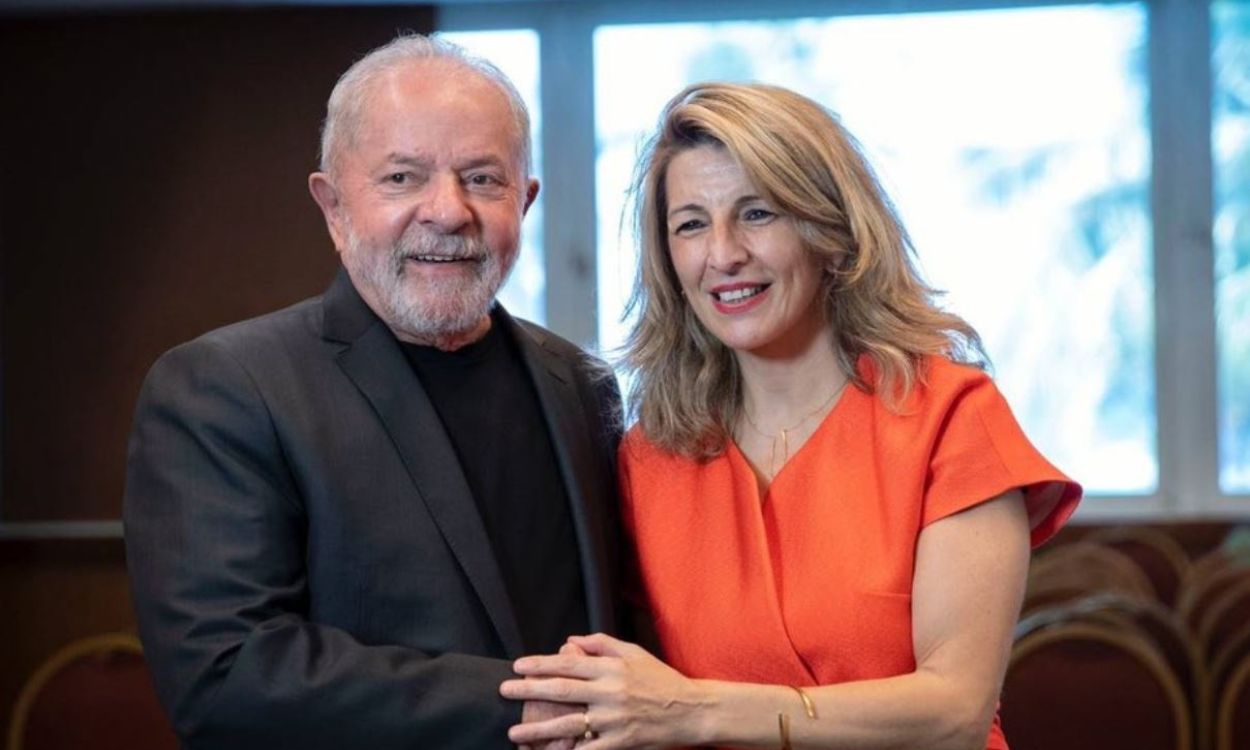 La vicepresidenta segunda del Gobierno y ministra de Trabajo y Economía Social, Yolanda Díaz, y el presidente de Brasil, Lula da Silva, en una imagen de archivo