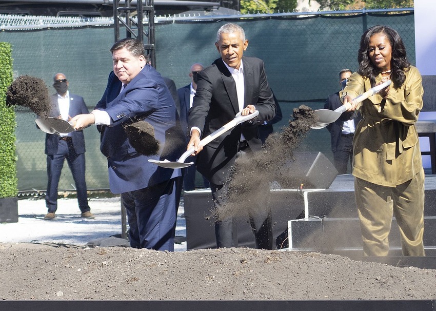Los Obama inauguran la obra del edificio Obama Presidential Center. EP Los Obama inauguran la obra del edificio Obama Presidential Center. EP