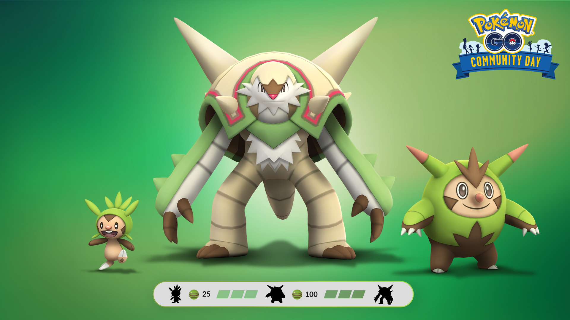 ◓ Pokémon GO: Dia Comunitário de Janeiro 2023 com Chespin