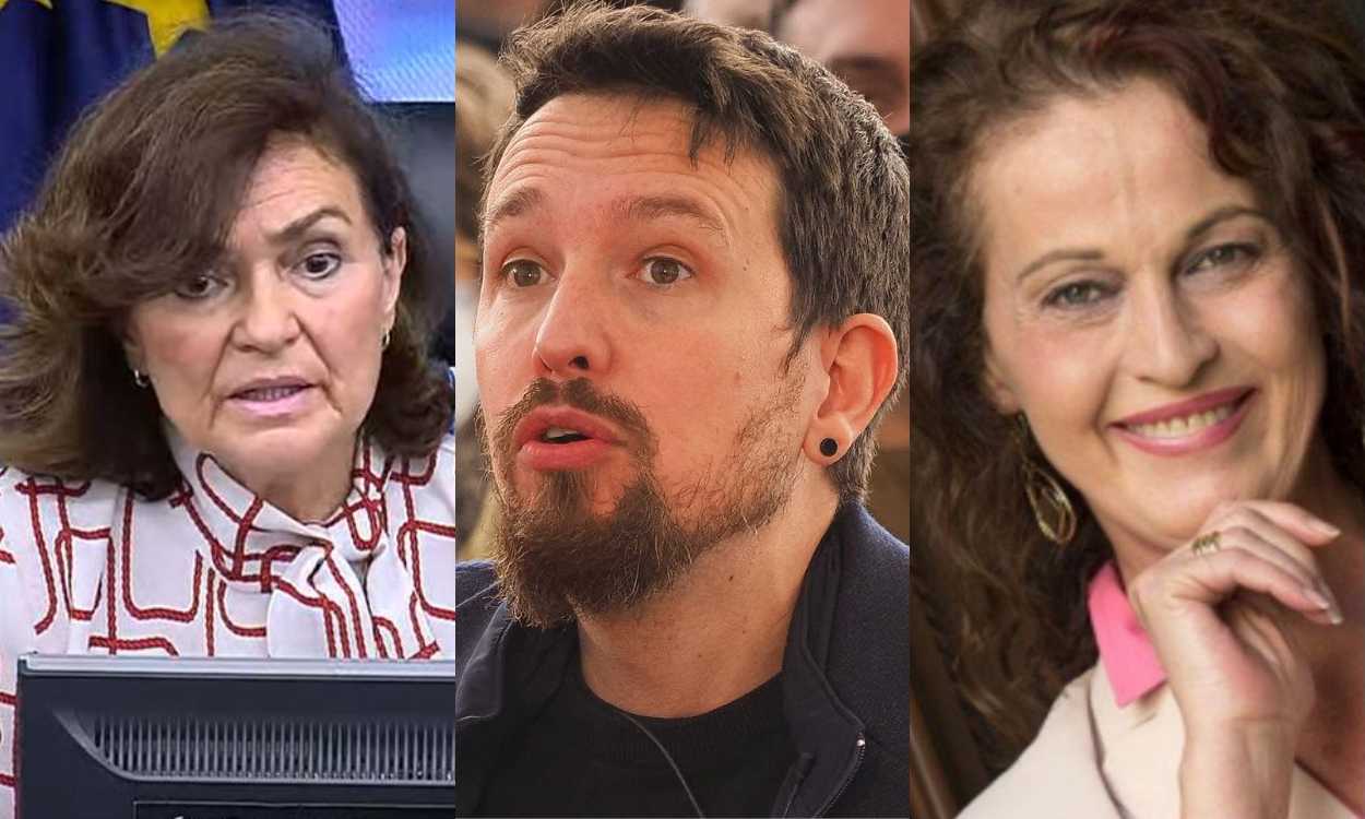 Carmen Calvo, Pablo Iglesias y Carla Antonelli. Elaboración propia