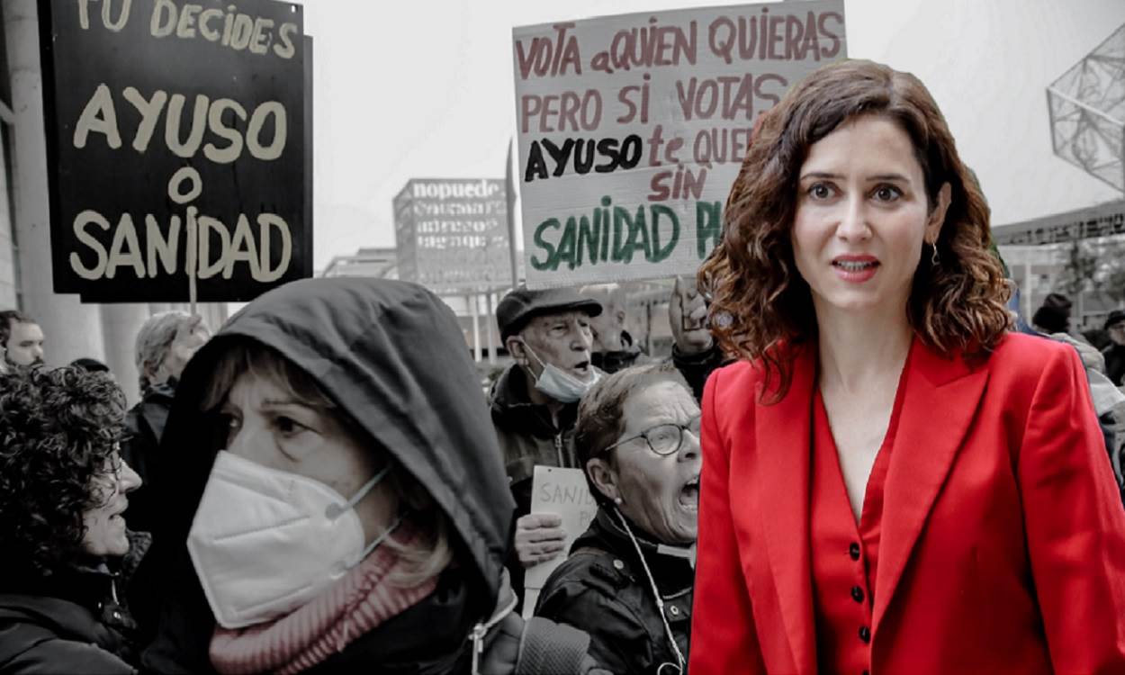Los vecinos de Alcobendas claman contra Ayuso por la Sanidad pública. Elaboración propia