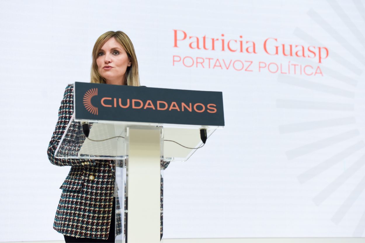 Patricia Guasp, la nueva portavoz política de Ciudadanos, tras la reunión del Comité Permanente. EP. 